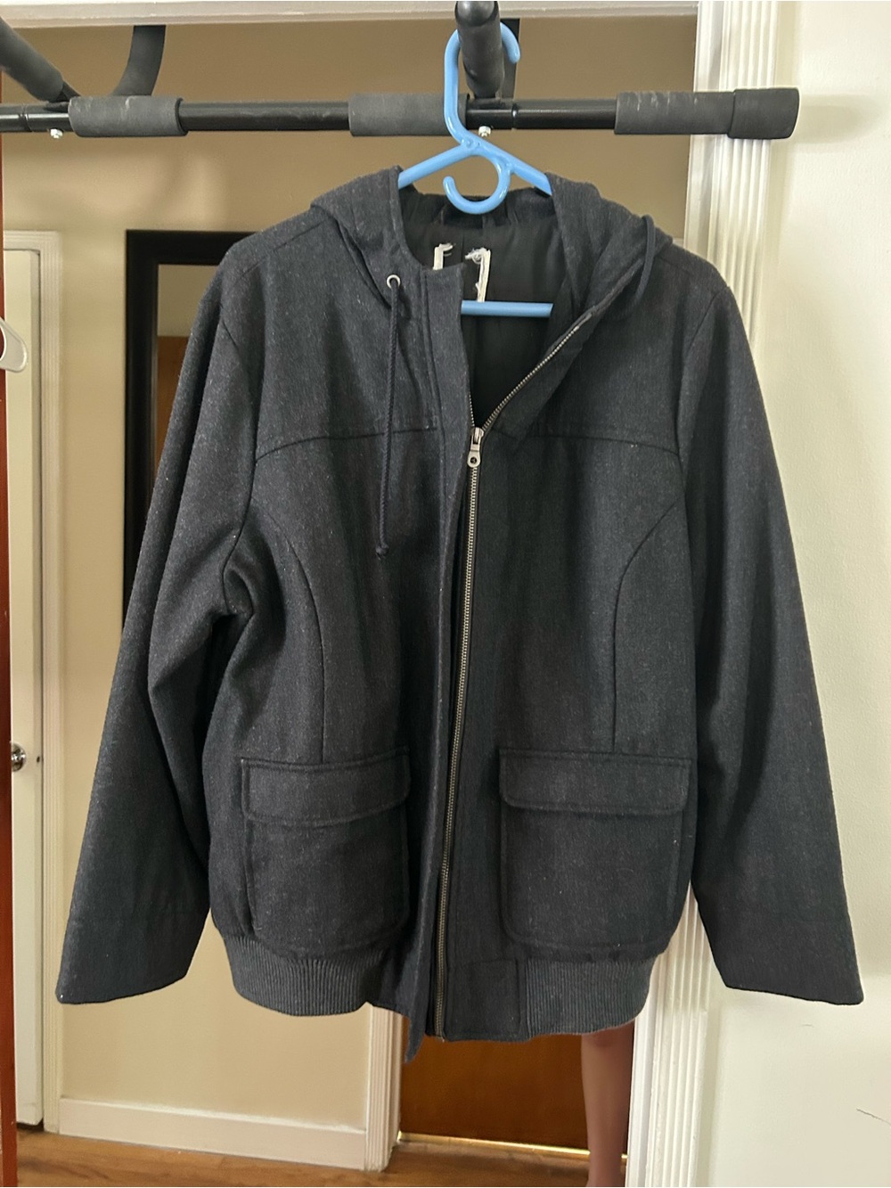 Old Navy Women's Hooded Bomber Jacket - Black